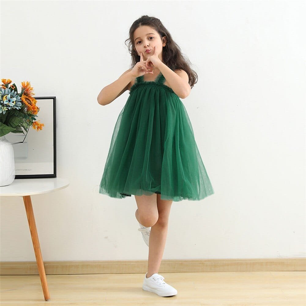 Net Striped Baby Kids Frock for Party Wear - VOOTBUY | 2-4 Years